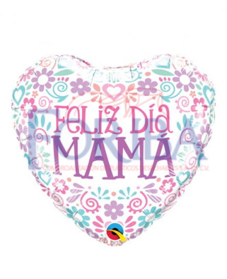 Globo Corazón Feliz Día Mamá 