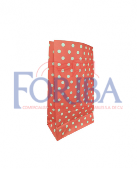 Bolsa Papel Roja Puntos 