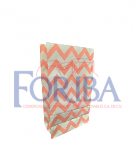 Bolsa Papel Rosa Grecas 