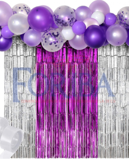 Cortina Decora Plast Morado Corazón 