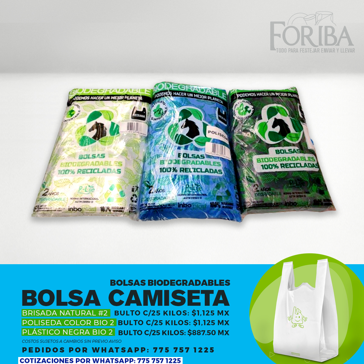 BOLSA CAMISETA - BOLSAS BIODEGRADABLES