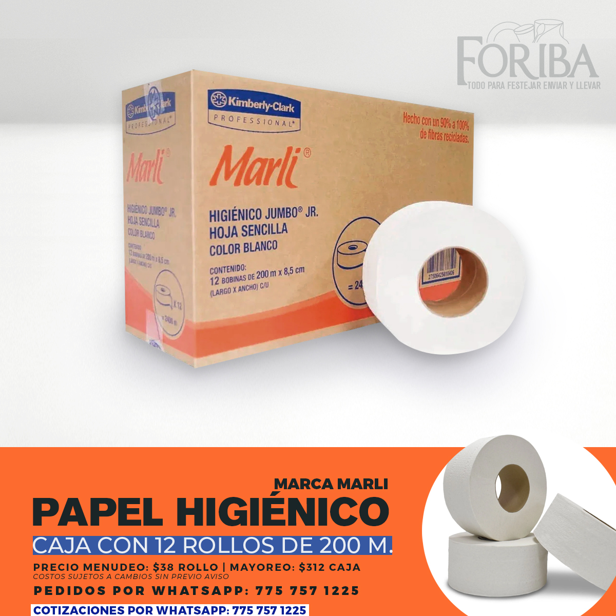 PAPEL HIGIÉNICO 200 M. MARLI KIMBERLY-CLARK