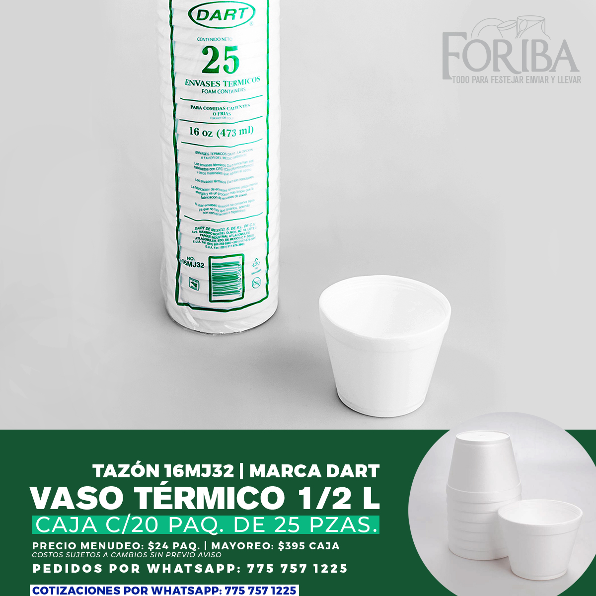 VASO TÉRMICO MEDIO LITRO DART (TAZÓN 16MJ32)