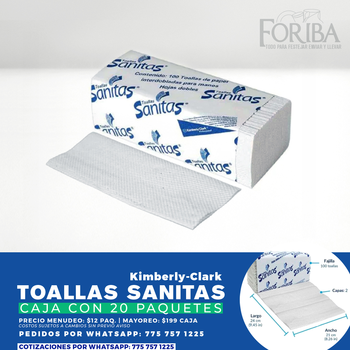 TOALLAS SANITAS KIMBERLY-CLARK